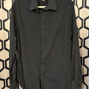 Express Men's Black Pinstripe Dress Shirt